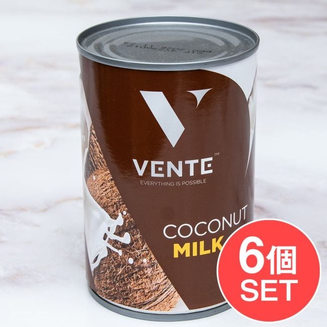【送料無料・6個セット】ココナッツミルク [400ml]　【VENTE】の写真セット,ココナッツミルク,タイカレー,グリーンカレー