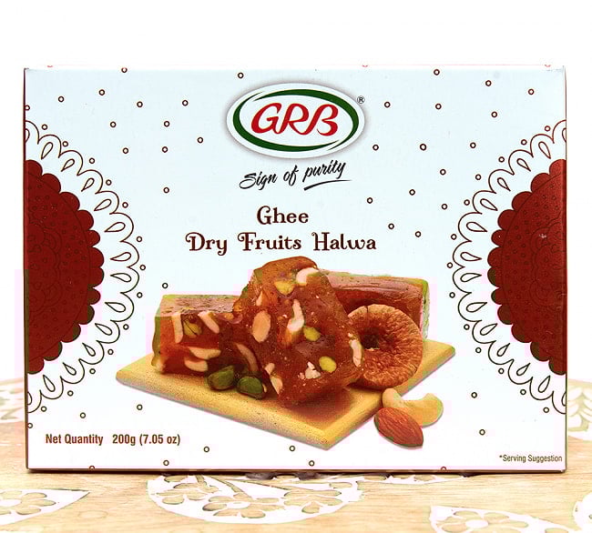 【6個セット】どっしりとした味わいのインドのお菓子 ギー ドライフルーツ ハルワ - Ghee Dry Fruits Halwa 200g【GRB】 2 - どっしりとした味わいのインドのお菓子 ギー　ドライフルーツ　ハルワです