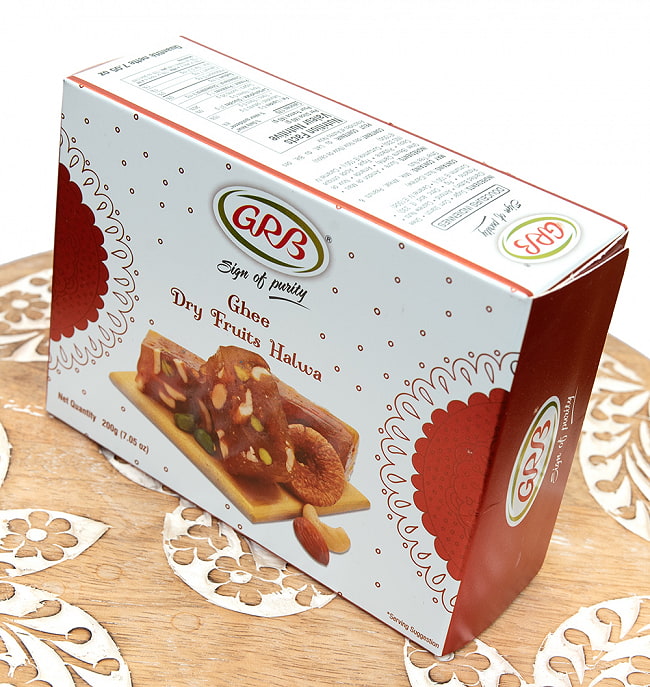 【6個セット】どっしりとした味わいのインドのお菓子 ギー ドライフルーツ ハルワ - Ghee Dry Fruits Halwa 200g【GRB】 8 - 斜めから撮影しました