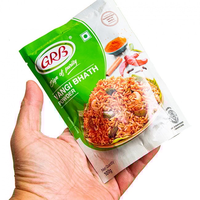 【6個セット】南インドの名作茄子ご飯「バンギバス」の素 100gVangi bath Powder【GRB】 5 - これくらいのサイズ感です。