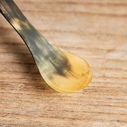 【6個セット】キャトルホーン　水牛の角のミニスプーン　とても小さなサイズ　美しいべっ甲模様[6.2cm×2cm] - サブ4