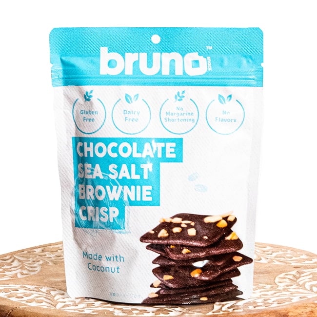 【送料無料・20個セット】【bruno snack】ブルーノスナック・クリスピーシーソルト ブラウニーCHOCOLATE SEA SALT BROWNIE CRISP 2 - 表面です