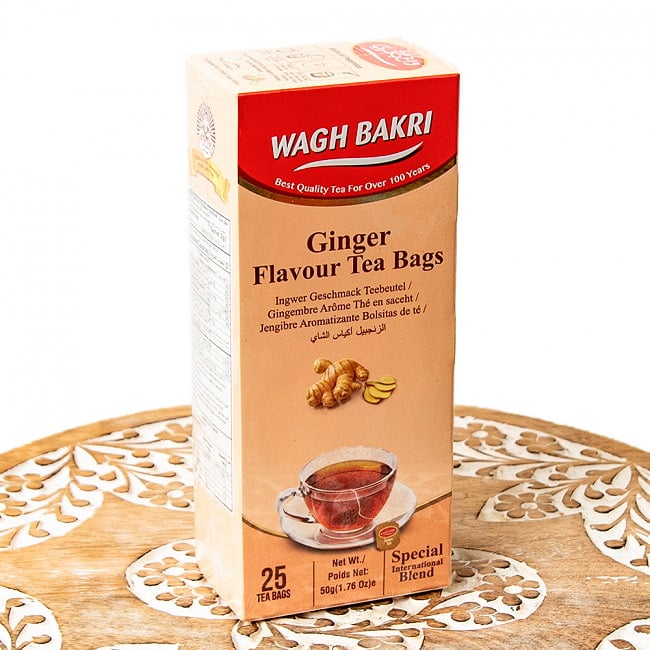 【3個セット】【WAGH BAKRI】ジンジャー フレーバー ティー ティーバッグ Ginger Flavour Tea Bags 2 - パッケージ写真