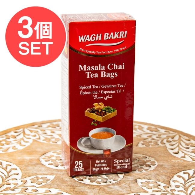 【3個セット】【WAGH BAKRI】マサラチャイ ティーバッグ Masala Chai Tea Bagsの写真