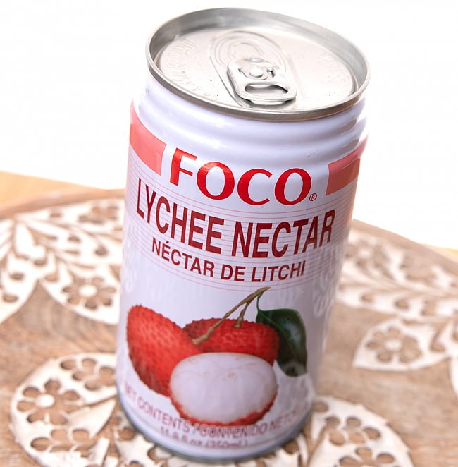 【12個セット】FOCO ライチジュース 350ml缶 3 - 開けやすいプルトップ式です