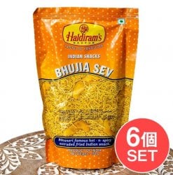 【6個セット】インドのお菓子 ひよこ豆粉で作ったヌードルスナック - ブジア セヴ - Bhujia Sev(SET-FOOD-253)