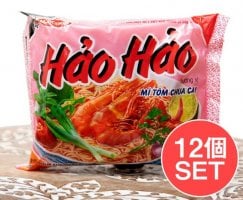 【12個セット】さわやかな酸味の旨辛えびだし味 インスタント麺 - Hao Hao Tom Chua Cay