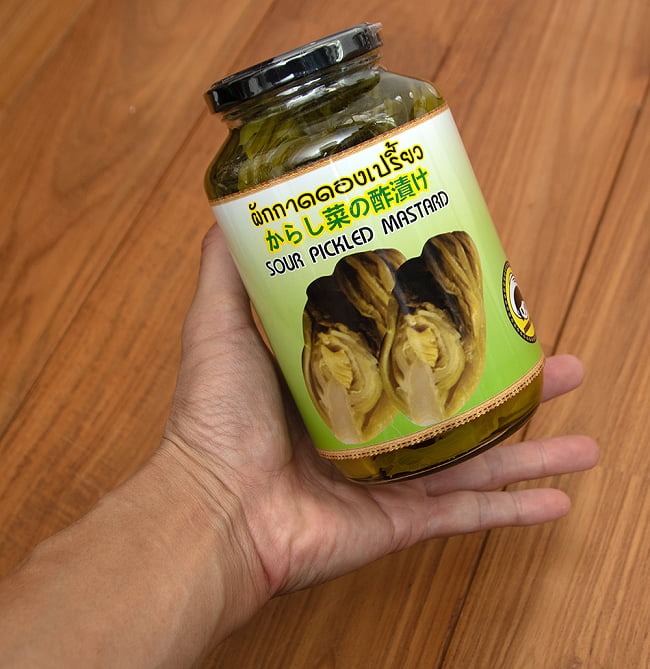 【5個セット】からし菜の酢漬け - SOUR PICKLED MASTARD[680g] 6 - サイズ比較のために手に持ってみました
