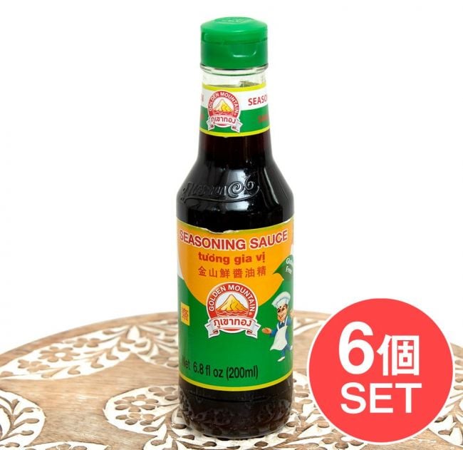 【6個セット】シーズニングソース  - 金山鮮醤油精[200ml][Golden Mountain]の写真セット,タイ,タイ料理,タイ 調味料,アジア 醤油