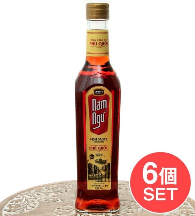 【6個セット】ニョクマム 500ml - フーコック島産 高品質 チンス ナムヌー ヌクマム - 瓶入り【Chin-Su】の写真セット,魚醤,ヌックマム,HungThanh,ベトナム料理,ニョクマム,醤油,フォー,生春巻き,ヌクマム
