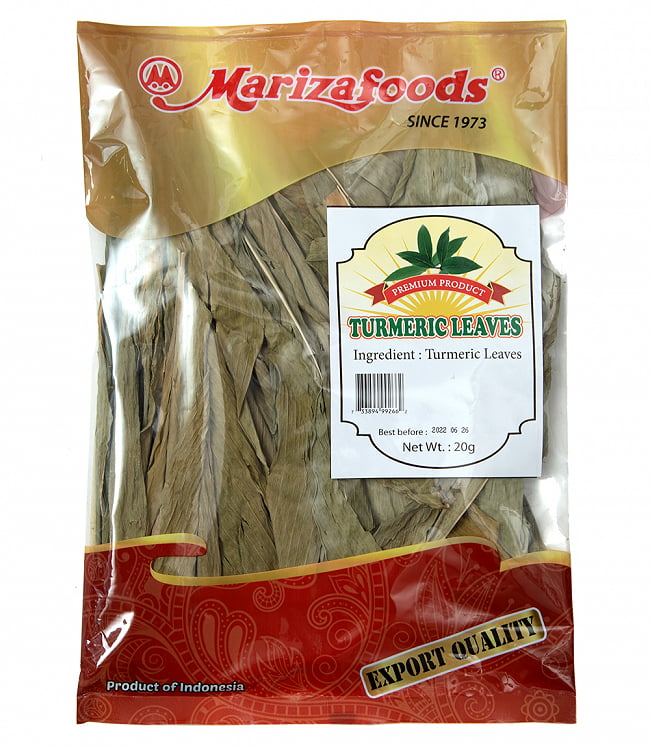 【6個セット】ターメリック (ウコン)の葉っぱ - DAUN KUNYIT【MARIZA FOODS】 5 - 白背景で撮影しました