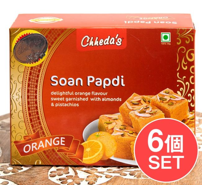 【6個セット】インドのお菓子  ソーン パブディ オレンジ味 - SOAN PAPDI ORANGE[Cheedaの写真1枚目です。セット,インドのお菓子,CHEEDAs,チーダズ,ソーンパプディ,ソアンパブディ