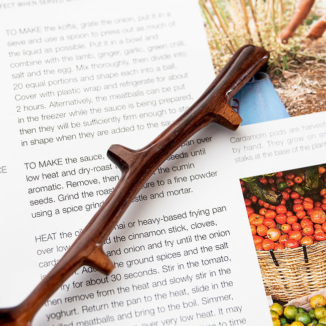 【4個セット】ベトナムの枝デザイン ウッドスプーン 20cm 5 - 持ちて部分です。