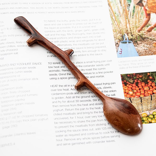 【4個セット】ベトナムの枝デザイン ウッドスプーン 20cm 6 - 裏面です。