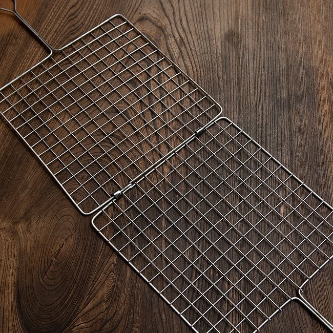 【3個セット】ベトナムの挟み焼き網 5 - 完全に開くとこのようになります。