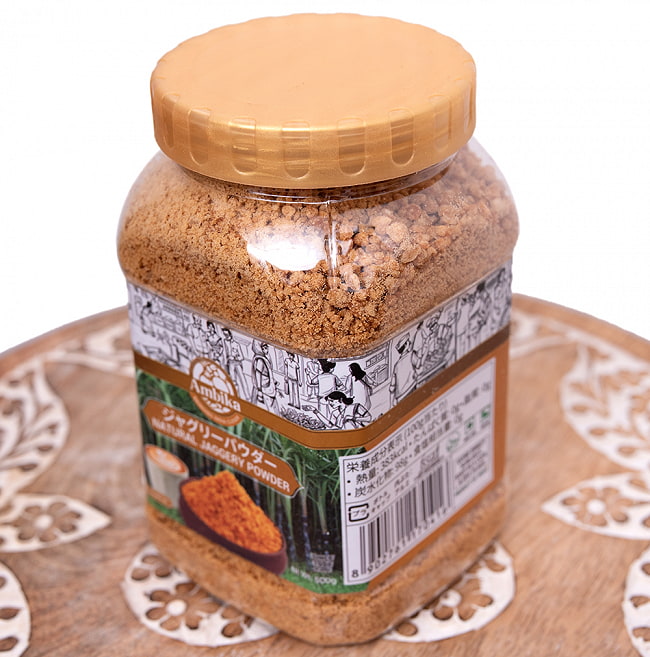 【6個セット】インドのお砂糖 ジャグリーパウダー - Natural Jaggery PowderJaggery　500g 3 - 斜めから撮影しました