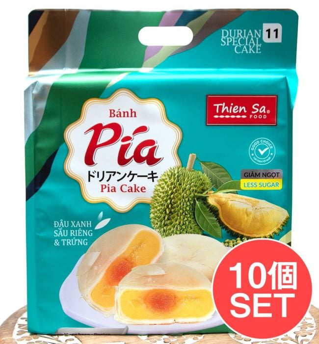 【送料無料・10個セット】ドリアンケーキ(塩漬卵入り）400g　MUNG BEAN FRESH DURIANの写真セット,ベトナム,お菓子,ドリアン,ケーキ