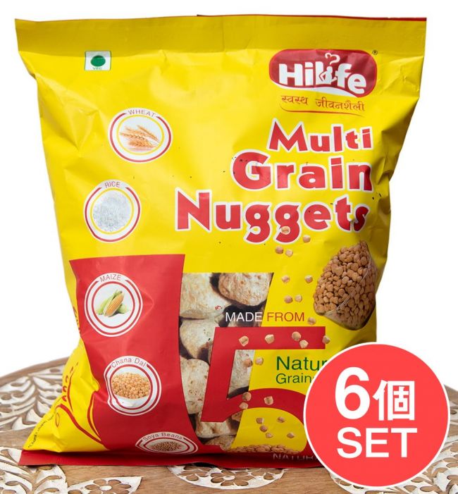 【6個セット】５つの穀物から作られたマルチ グレイン ナゲット 200g 【Hi Life ハイライフ】の写真セット,大豆ミート,大豆製品,ベジタリアン,ソイミート,マルチグレイン,ナゲット