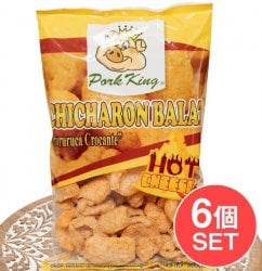 【6個セット】チチャロン バラット - 豚皮の唐揚げ  CHICHARON BALAT Hot Cheese - ホットチーズ味 〔Pork-King〕(SET-FOOD-807)