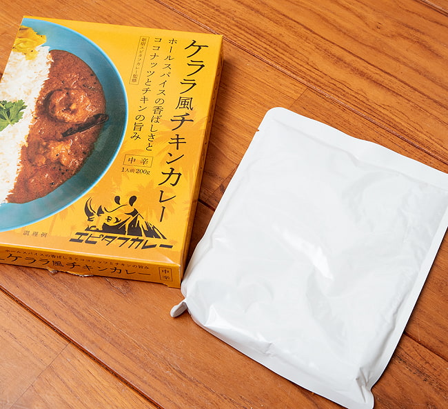 【送料無料・10個セット】ケララ風チキンカレー - ホールスパイスの香ばしさとココナッツチキンの旨味 6 - 中はレトルトパウチです