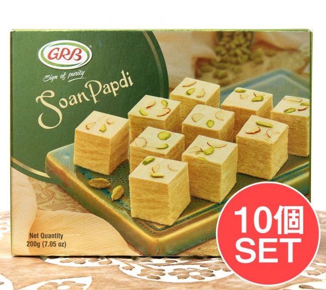 【送料無料・10個セット】インドのお菓子 ソーンパブディ - SOAN PAPDI 200g【GRB】の写真セット,インドのお菓子,ソーンパブディ,ソーンパプディ,激甘,甘いお菓子