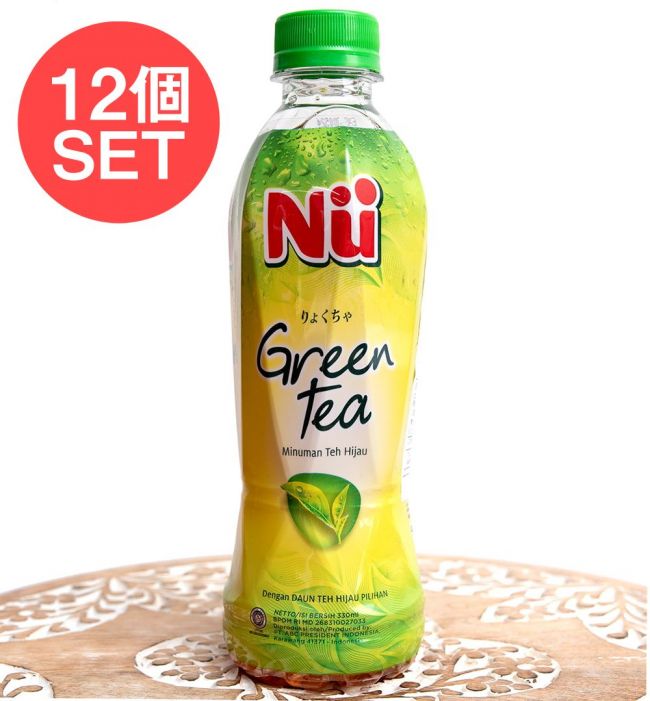 【12個セット】アジアの甘い緑茶 ジャスミン風味 - NU Green Tea Original 330mlの写真セット,インドネシア,お茶,緑茶,アジアのドリンク,アジアンドリンク,NU