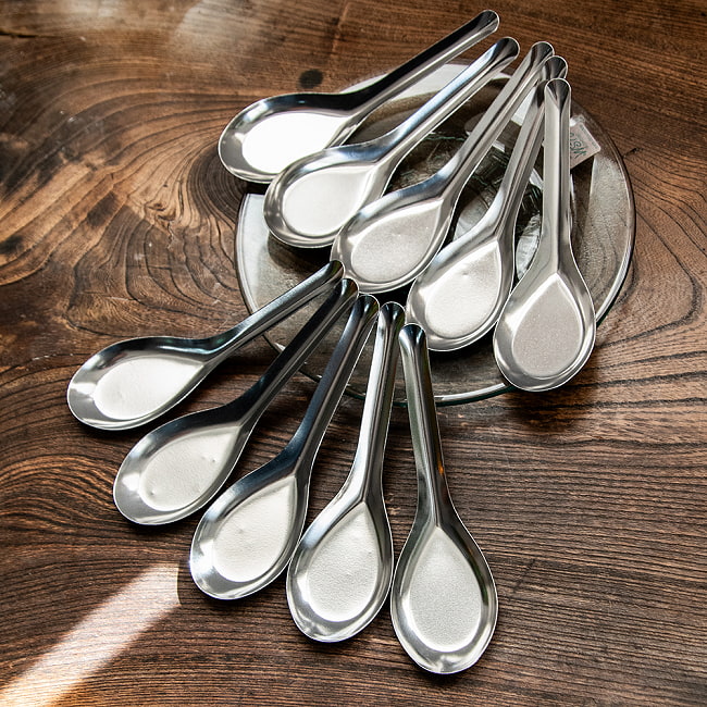 【10個セット】ベトナムのステンレス れんげ15.5cm シンプル 7 - 沢山揃えるのも楽しいですね。