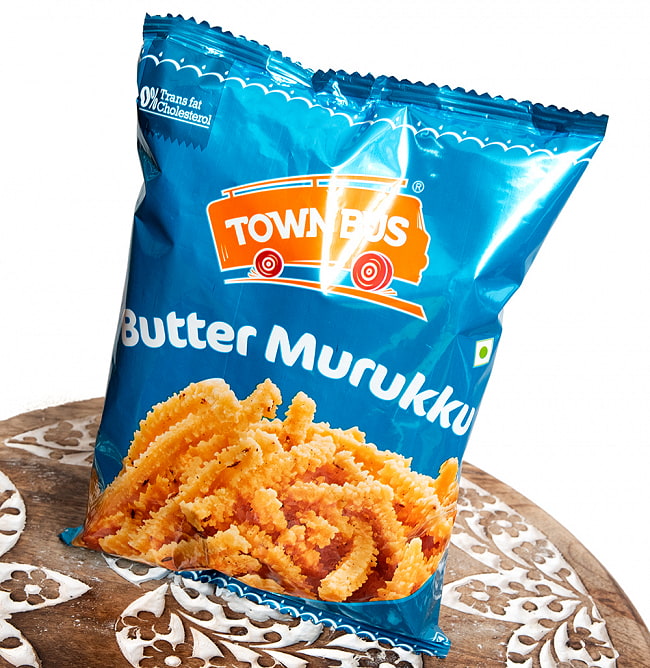 【6個セット】バターとクミンが香るシンプルなお味の南インドスナック - バタームルク Butter Murukku 150g【TOWNBUS】 3 - 斜めから撮影しました