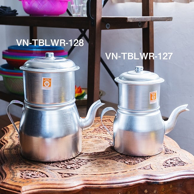 〔容量:約1400ml〕大きなカフェサイズ ベトナムコーヒーメイカー フィルターコーヒー 15 - サイズ違い品との比較写真です。こちらは【VN-TBLWR-127】です。