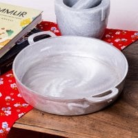 〔約27cm〕ベトナムの台所から 無垢で素朴なアルミ両手鍋