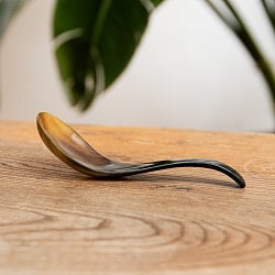 水牛の角のれんげ　キャトルホーン　美しいべっ甲模様[約13cm×4.2cm] - サブ5
