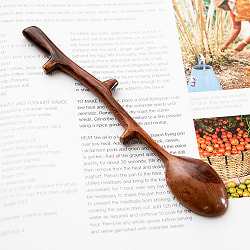 ベトナムの枝デザイン ウッドスプーン 19cm - サブ5