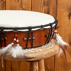 フェザーつきネイティブドラム - rebana 外径36cm程度 - サブ3