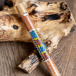 〔約23cm〕音が変わる　竹のバードホイッスル ドットペイント入り｜バリ島の手作り笛・伸び縮みするナチュラル楽器 竹笛 - サブ3