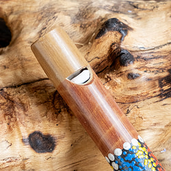 〔約23cm〕音が変わる　竹のバードホイッスル ドットペイント入り｜バリ島の手作り笛・伸び縮みするナチュラル楽器 竹笛 - サブ4