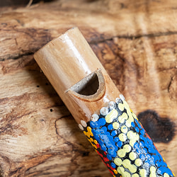 〔約12cm〕音が変わる　竹のバードホイッスル ドットペイント入り｜バリ島の手作り笛・伸び縮みするナチュラル楽器 竹笛 - サブ3