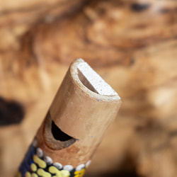 〔約12cm〕音が変わる　竹のバードホイッスル ドットペイント入り｜バリ島の手作り笛・伸び縮みするナチュラル楽器 竹笛 - サブ4