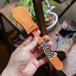 振るとバチバチ音が鳴る　木製クラッパー バリ島の打楽器｜手作り・ドットペイント装飾・天然素材の民族楽器 - サブ2