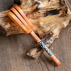 振るとバチバチ音が鳴る　木製クラッパー バリ島の打楽器｜手作り・ドットペイント装飾・天然素材の民族楽器 - サブ5