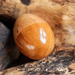 〔Mサイズ 約6.8cm〕木目が綺麗なプレーンタイプ 木製エッグシェイカー｜ころんと可愛い卵型マラカス・バリ島のナチュラルパーカッション - サブ4