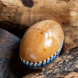 〔Mサイズ 約6.8cm〕片面ドットペイント 木製エッグシェイカー｜ころんと可愛い卵型マラカス・バリ島のナチュラルパーカッション - サブ4