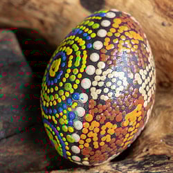 〔Mサイズ 約6.8cm〕ドットペイント 木製エッグシェイカー｜ころんと可愛い卵型マラカス・バリ島のナチュラルパーカッション - サブ3