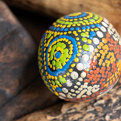 〔Mサイズ 約6.8cm〕ドットペイント 木製エッグシェイカー｜ころんと可愛い卵型マラカス・バリ島のナチュラルパーカッション - サブ5