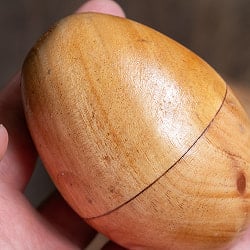 〔Lサイズ 約8.5cm〕木目が綺麗なプレーンタイプ 木製エッグシェイカー｜ころんと可愛い卵型マラカス・バリ島のナチュラルパーカッション - サブ5