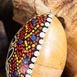 〔Lサイズ 約8.5cm〕片面ドットペイント 木製エッグシェイカー｜ころんと可愛い卵型マラカス・バリ島のナチュラルパーカッション - サブ3