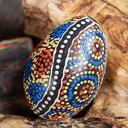 〔Lサイズ 約8.5cm〕ドットペイント 木製エッグシェイカー｜ころんと可愛い卵型マラカス・バリ島のナチュラルパーカッション - サブ3