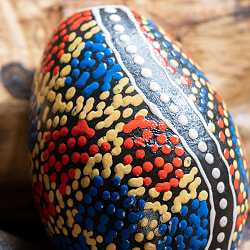 〔Lサイズ 約8.5cm〕ドットペイント 木製エッグシェイカー｜ころんと可愛い卵型マラカス・バリ島のナチュラルパーカッション - サブ4