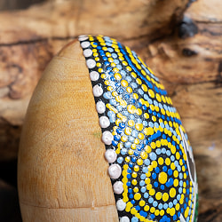 〔BIGサイズ 約11.5cm〕片面ドットペイント 木製エッグシェイカー｜ころんと可愛い卵型マラカス・バリ島のナチュラルパーカッション - サブ3