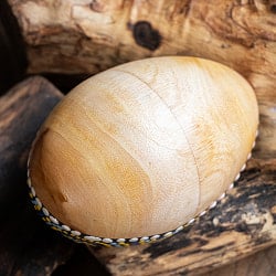 〔BIGサイズ 約11.5cm〕片面ドットペイント 木製エッグシェイカー｜ころんと可愛い卵型マラカス・バリ島のナチュラルパーカッション - サブ4