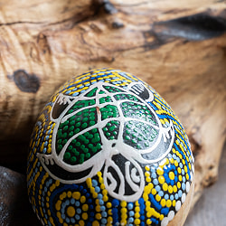 〔BIGサイズ 約11.5cm〕片面ドットペイント 木製エッグシェイカー｜ころんと可愛い卵型マラカス・バリ島のナチュラルパーカッション - サブ5